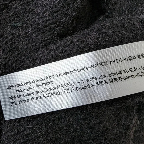 Zara Black Midi Dress Rhinestone Embellishment Wool - Picture 4 of 10